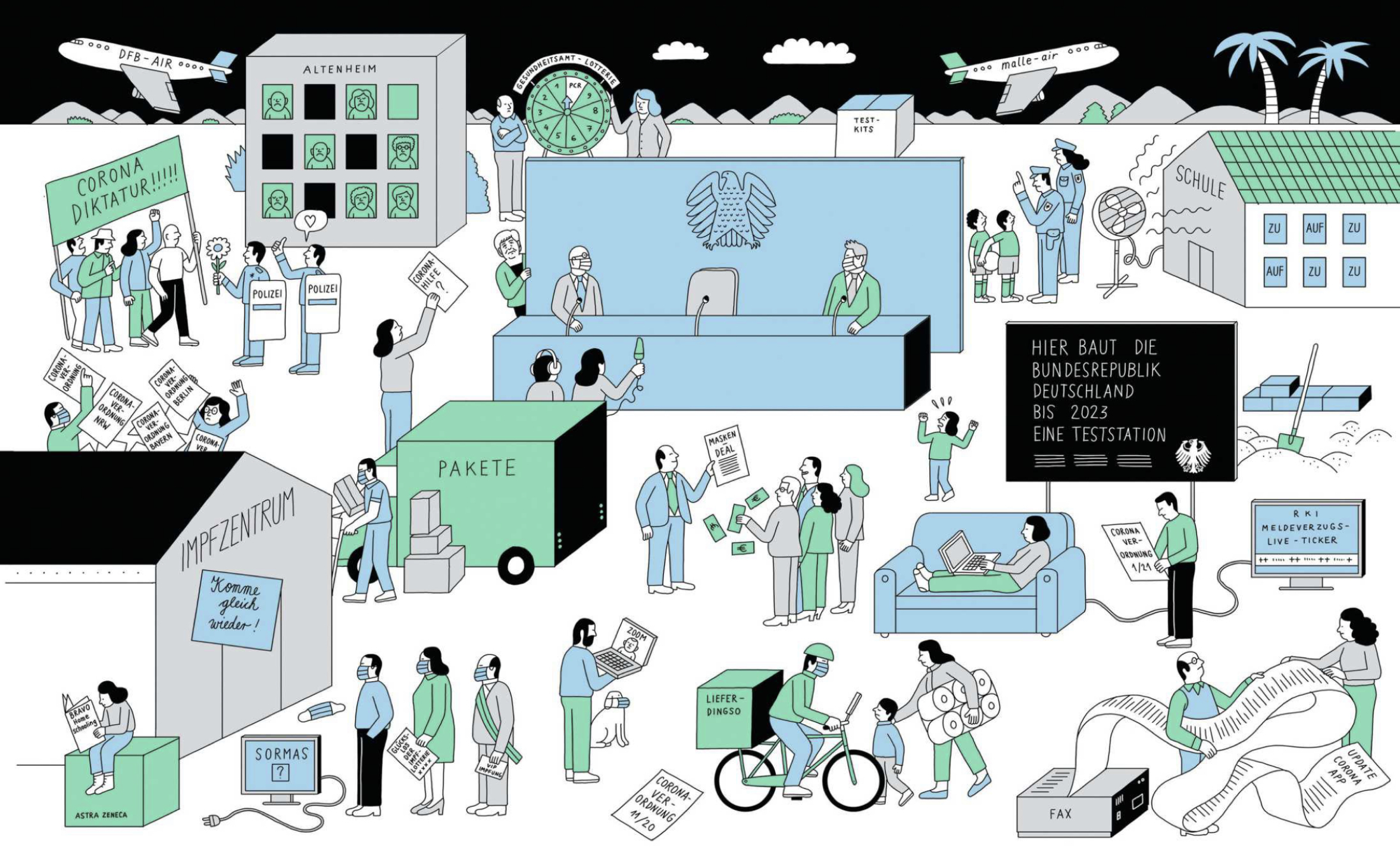 Illustration: Jochen Schievink für DIE ZEIT